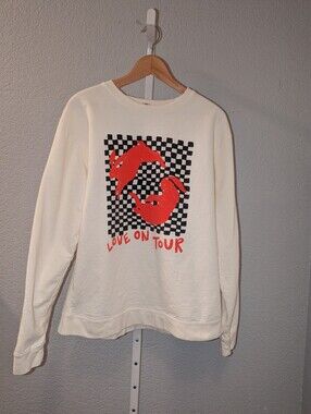 Harry Styles Love On Tour 2021 Crewneck Sweatshirt Size MEDIUM Cream Bunnies